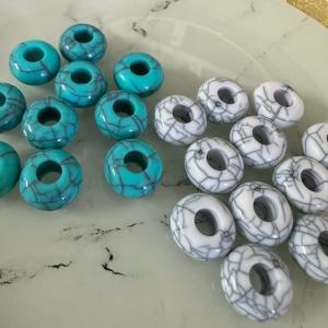 20個 大穴 アクリル ビーズ ロンデル 穴5...の詳細画像1