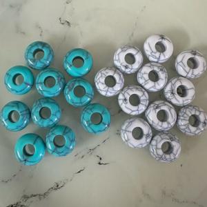 20個 大穴 アクリル ビーズ ロンデル 穴5...の詳細画像2