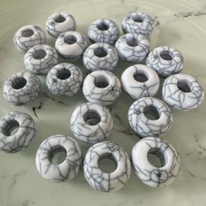 20個 大穴 アクリル ビーズ ロンデル 穴5...の詳細画像5