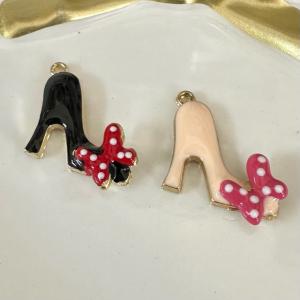 6個 ハイヒールリボン 合金 エナメルカラー ...の詳細画像1
