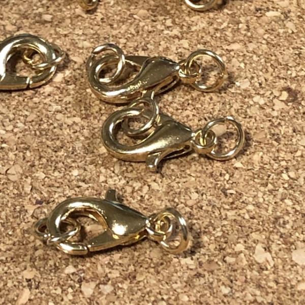 ゴールド ロブスター カニカン 丸カン付き 留め具 金具  12mm 12個セット
