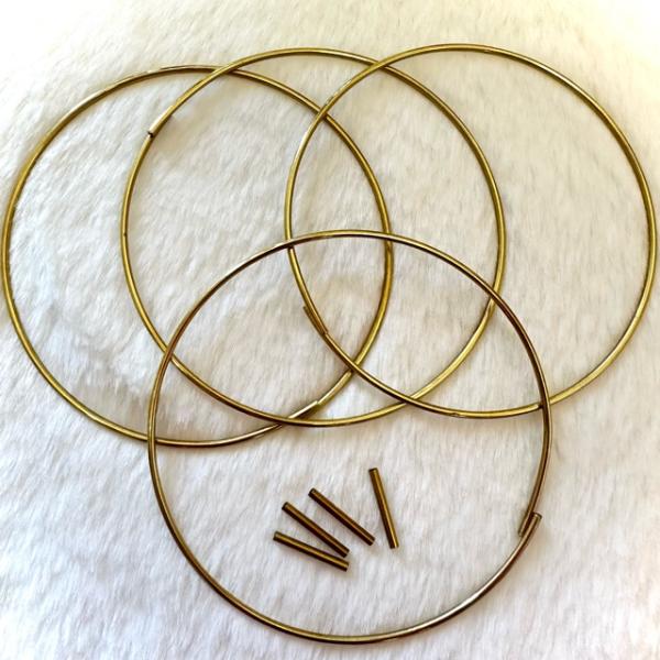 4個 8cm リース用 ワイヤー 接続金具付き ゴールド