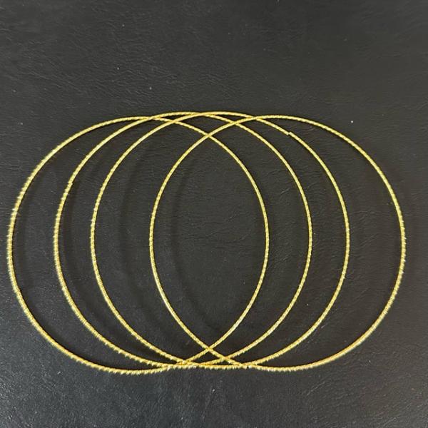 4個 10cm リース ワイヤー ギザギザ ゴールド