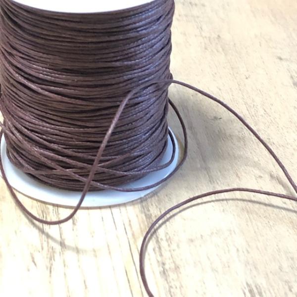 5ヤード ブラウン ワックスコットンコード  1mm 革紐