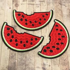 スイカ 半月 食べかけ ワッペン 1枚の詳細画像1