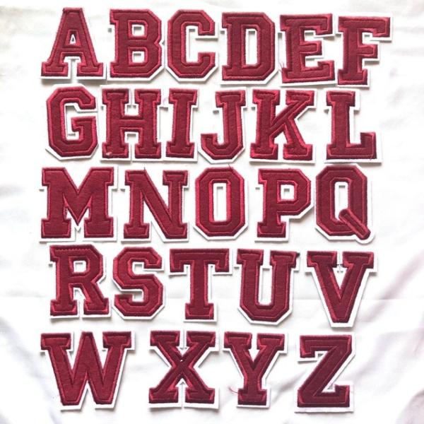 レッド アルファベット ワッペン 1枚