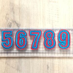 レッド×ブルー 数字 ナンバー ワッペン 1枚の詳細画像3