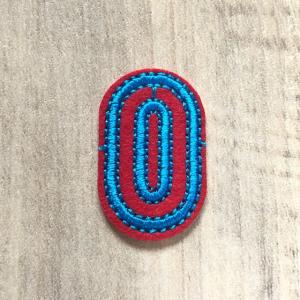 レッド×ブルー 数字 ナンバー ワッペン 1枚の詳細画像5