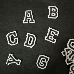 1枚 ミニ アルファベット ワッペン ブラックの詳細画像5