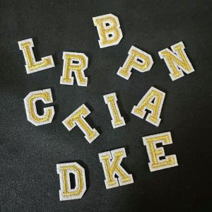 1枚 ミニ アルファベット ワッペン ゴールドの詳細画像4