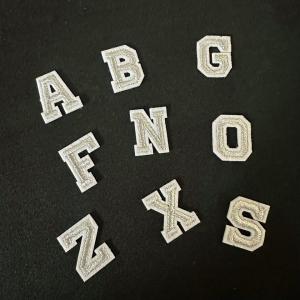 1枚 ミニ アルファベット ワッペン シルバーの詳細画像5