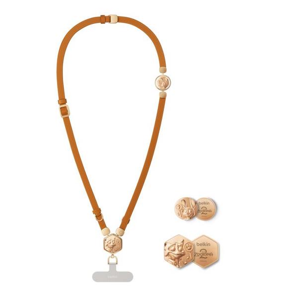 belkin MSZ007qcOG-DY 2-in-1 スマートフォン用レザーストラップ（3Dプレー...