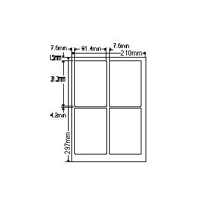 ナナクリエイト SCJ1 カラーインクジェットプリンタ用光沢ラベルA4(4面)