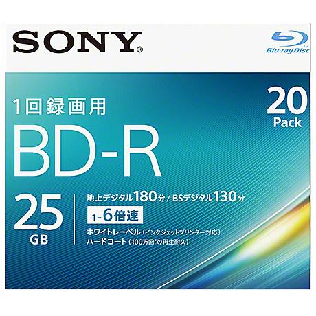 SONY(VAIO) 20BNR1VJPS6 ビデオ用BD-R 追記型 片面1層25GB 6倍速 ホ...