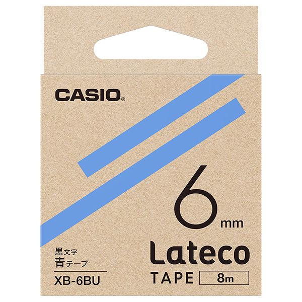 CASIO XB-6BU Lateco用テープ 6mm 青/ 黒文字