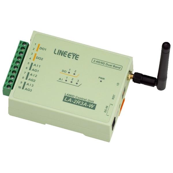 ラインアイ LA-2R3A-W 無線LAN接続型IOユニット リレー接点2出力/ アナログ接点3入力