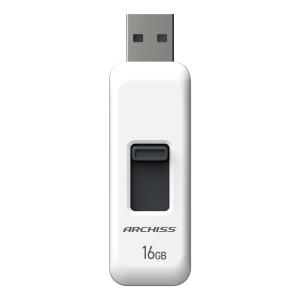 アーキス AS-016GU2-PSW USB2.0 フラッシュメモリ 16GB スライド式 ホワイト｜podpark