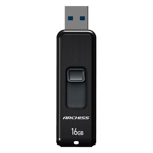 アーキス AS-016GU3-PSB USB3.2(Gen1） フラッシュメモリ 16GB スライド...