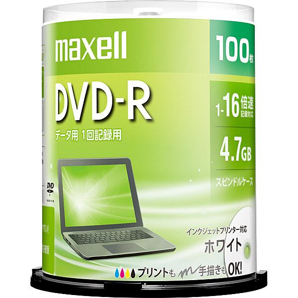 Maxell DR47PWE.100SP データ用DVD-R 4.7GB 1-16倍速 プリンタブル...