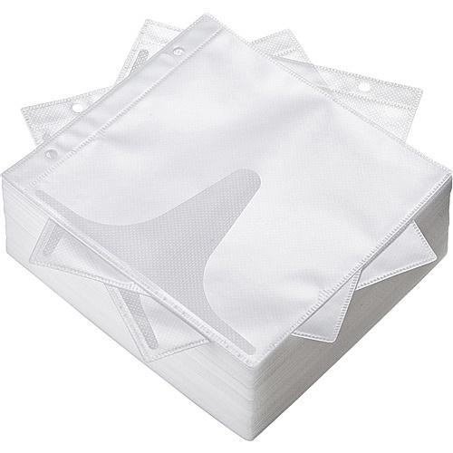 サンワサプライ FCD-FR100WN DVD・CD不織布ケース（リング穴付き・100枚入り・ホワイ...