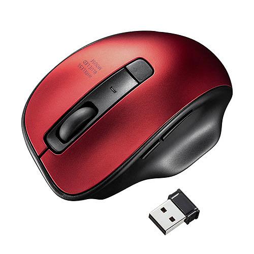 サンワサプライ MA-WBL134R ワイヤレスブルーLEDマウス（レッド）