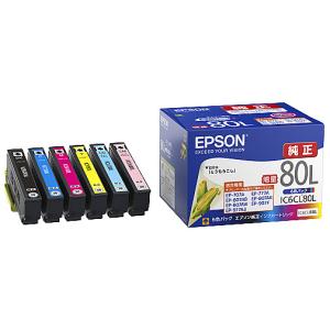 EPSON IC6CL80L カラリオプリンター用 インクカートリッジ/ 増量タイプ（6色パック）