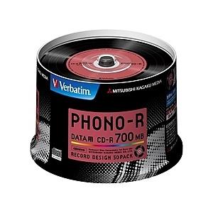 Verbatim SR80PH50V1 CD-R 700MB PCデータ用 48倍速対応 50枚スピ...