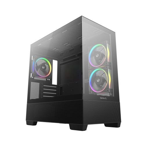 Deepcool R-CG380-BKAGM3-G CG380 3F/ パノラマデザインPCケース/...