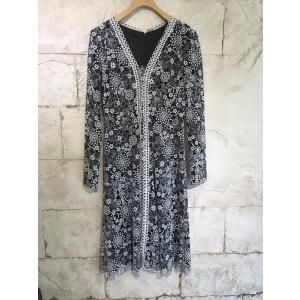 タダシ ショージ TADASHI SHOJI 白レース 半袖 フレアー ワンピース