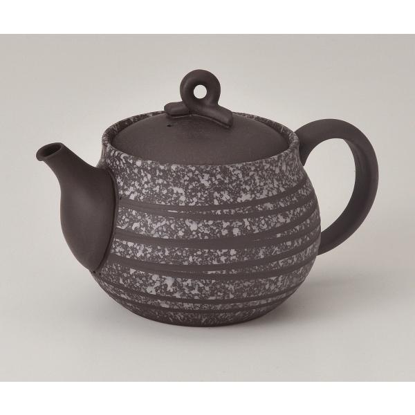 お茶の世界から見た珈琲の淹れ方 常滑焼【珈琲急須/かご網】黒 袋型 紫らせん 後手 急須 柏陽 珈茶...