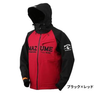 オレンジブルー 防寒ウェア マズメ ウインドカットジャケット ダブルトーン L ブラック×レッド MZFW-728｜point-eastjapan