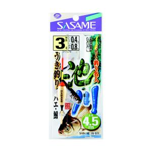 ささめ針 池・川 ウキ釣り ４．５ｍ Ｗ−６１１ 針３号−ハリス０．４号｜point-eastjapan