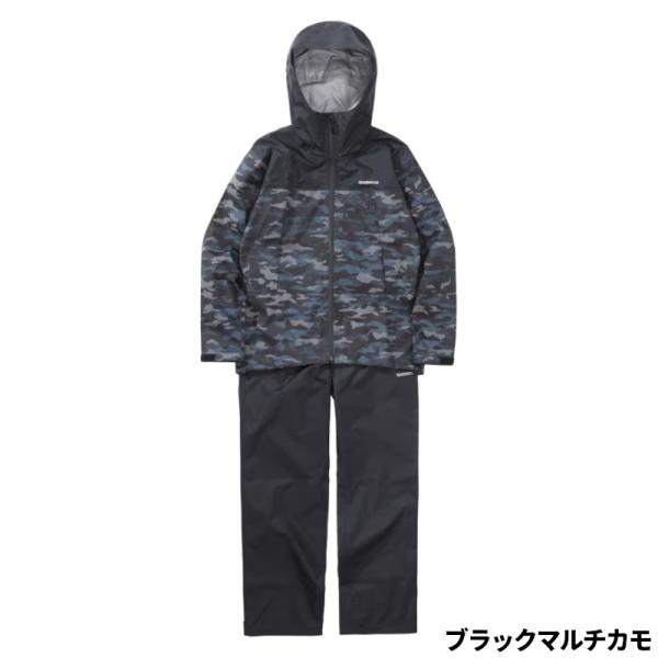 シマノ ウェア 3レイヤー レインスーツ ブラックマルチカモ 2XL RA-047X