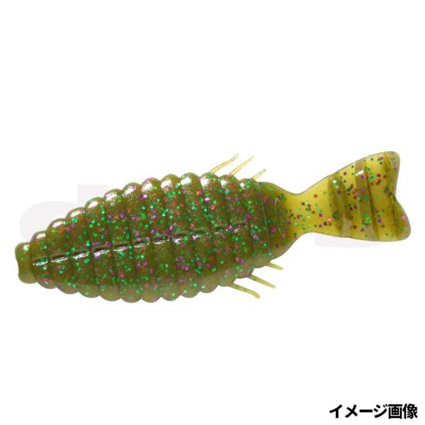 デプス ワーム ブルフラット 2インチ #115グリーンパンプキン/パープル&amp;グリーンフレーク【ゆう...
