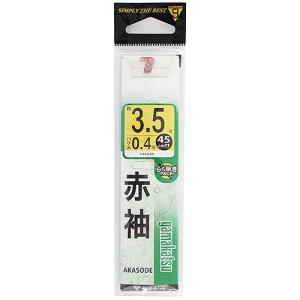 がまかつ 糸付 赤袖 針３．５号−ハリス０．４号【ゆうパケット】｜point-i