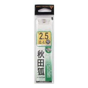 がまかつ 糸付 秋田狐 針２．５号−ハリス０．４号 茶【ゆうパケット】｜point-i