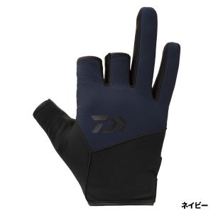 ダイワ 防寒 ウェア 防風グローブ 3本カット L ネイビー