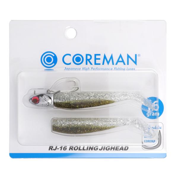 コアマン ワーム RJ-16 ROLLING JIGHEAD #041 シルバーヘッド/シャローベイ...