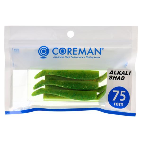 コアマン ワーム アルカリシャッド 75mm #048 パニックグリーン【ゆうパケット】