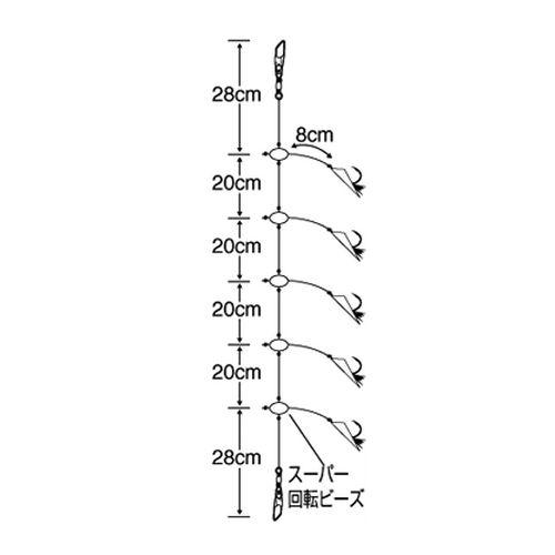 【現品限り】 ささめ針 堤防遠投デカアジ ハゲ皮アピール Ｚ−００７ 針５号−ハリス３号−幹糸６号【...