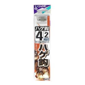 ささめ針 ハゲ鈎 ＡＡ１１２ 針４号−ハリス２号 白【ゆうパケット】｜point-i