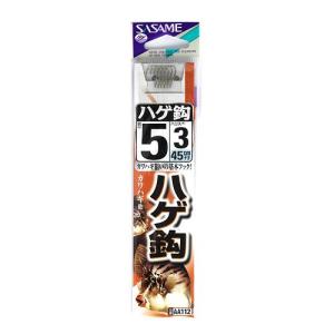 ささめ針 ハゲ鈎 ＡＡ１１２ 針５号−ハリス３号 白【ゆうパケット】｜point-i