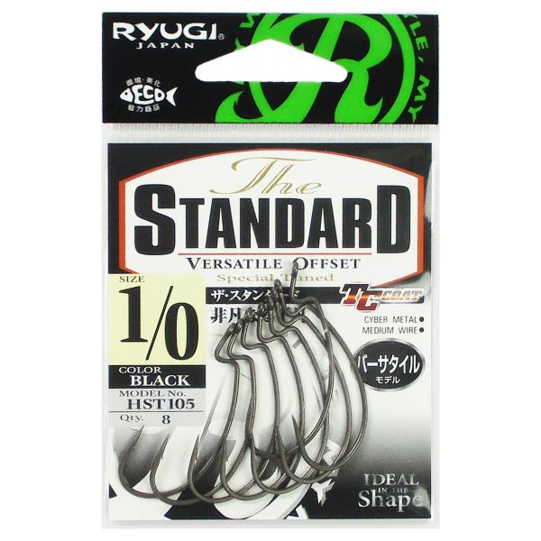 ささめ針 リューギ ザ・スタンダード HST105 #1/0 ブラック【ゆうパケット】