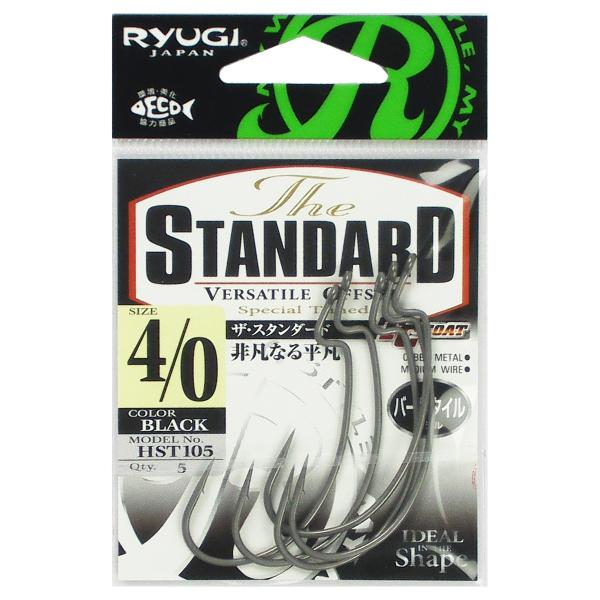 ささめ針 リューギ ザ・スタンダード HST105 #4/0 ブラック【ゆうパケット】