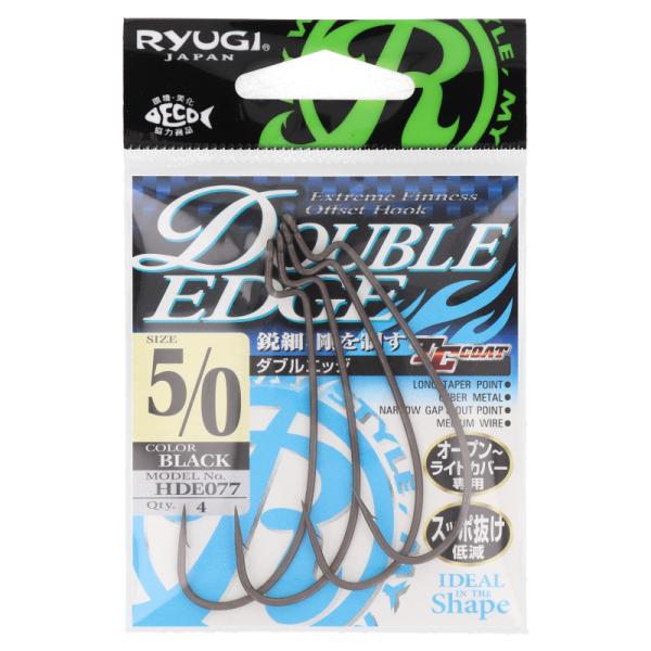 ささめ針 リューギ ダブルエッジ #5/0 TCブラック HDE077【ゆうパケット】
