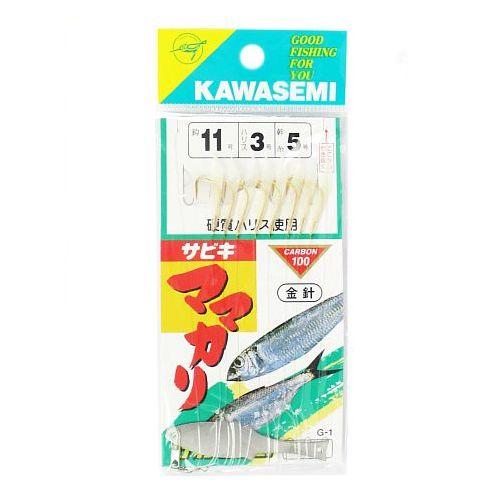 川せみ針 ママカリサビキ（金針） Ｇ−１ 針１１号−ハリス３号【ゆうパケット】