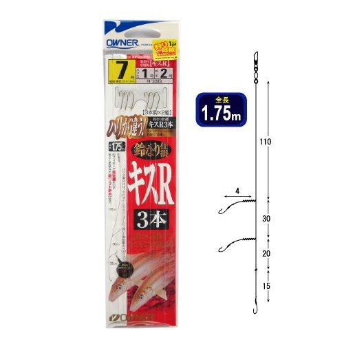 オーナー 鈴なり仕掛 キスＲ３本 Ｎ−３３８３ 針７号−ハリス１号【ゆうパケット】