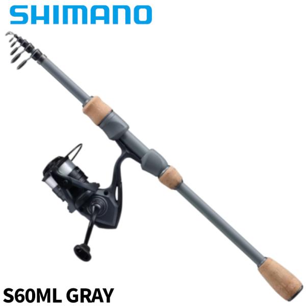 シマノ 釣竿セット ブエナビスタコンボ S60ML GRAY 23年追加モデル モバイルロッド