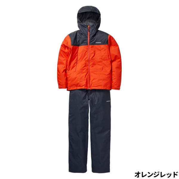 【現品限り】 シマノ 防寒ウェア ベーシックインサレーション レインスーツ 01 2XL オレンジレ...
