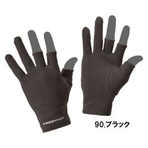 防寒ウェア フリーノット レイヤーテック インナーグローブ3本カット M 90.ブラック Y4611【ゆうパケット】